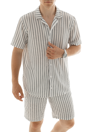 Комплект Сорочка Slavni Marsel Print + Шорти Slavni Marsel Print Біло-чорний 2