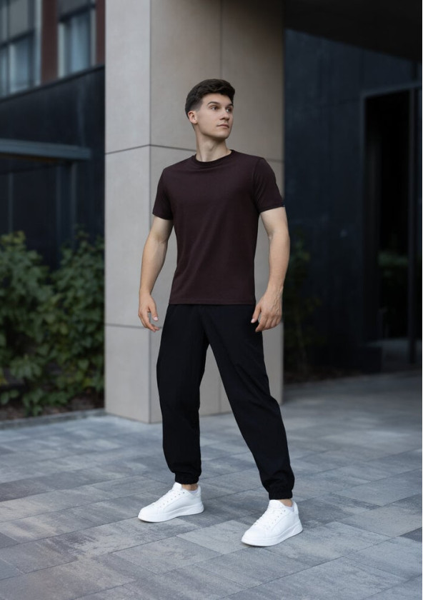 Комплект Футболка Slavni Unity + Джогери Pobedov Ground Шоколадно-чорний