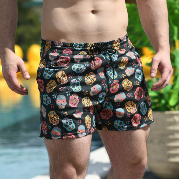 Шорти для плавання Pobedov Pool day Kolorovi cherepy Чорний, 3XL - 