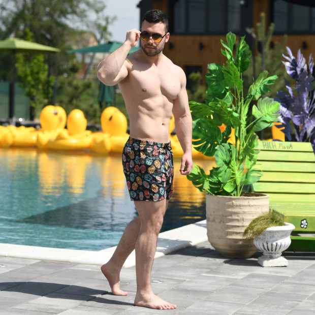 Шорти для плавання Pobedov Pool day Kolorovi cherepy Чорний, 3XL - 4