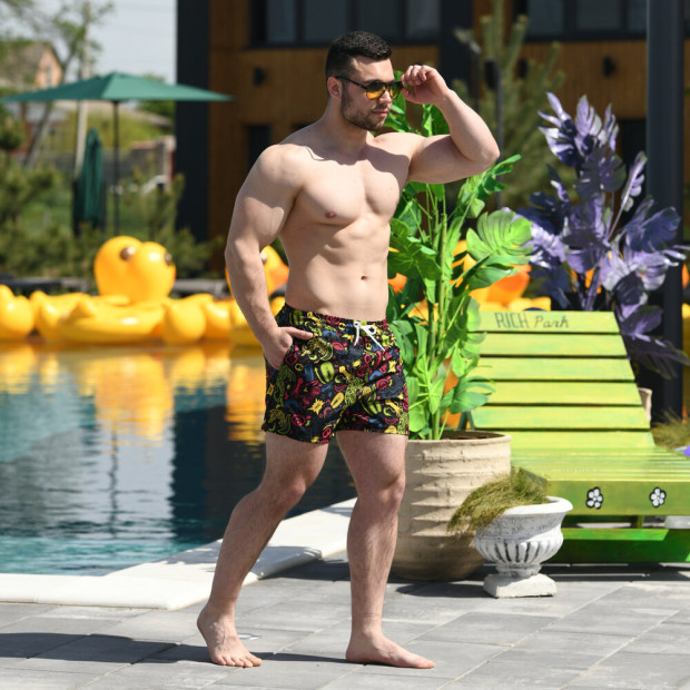 Шорти для плавання Pobedov Pool day Tigr i oko Чорний, S - 4