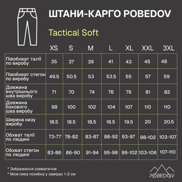 Штани-карго Pobedov Tactical Soft Хакі, 3XL - 8